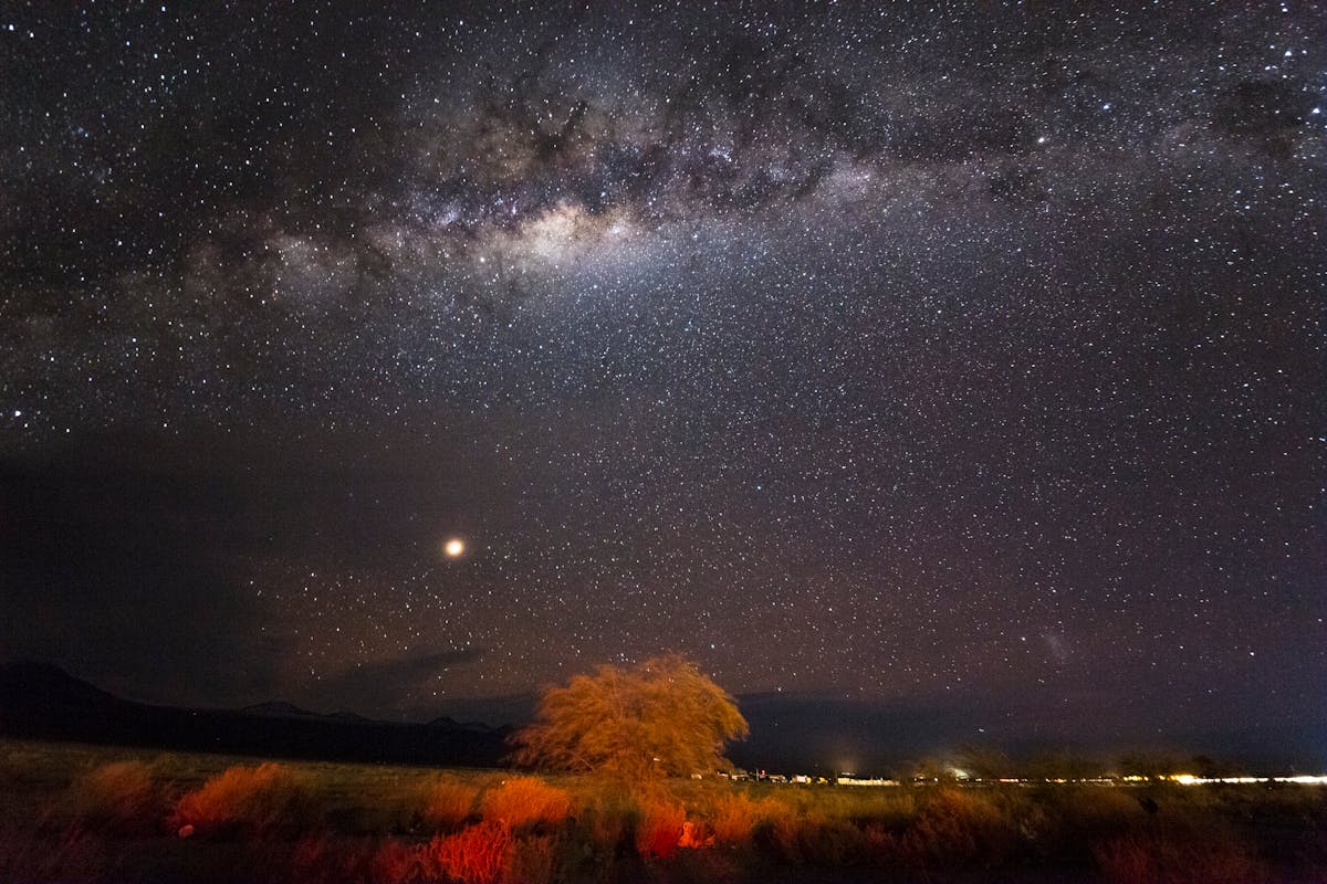 The Milky Way galaxy stretching across the night sky over the Atacama Desert in Chile